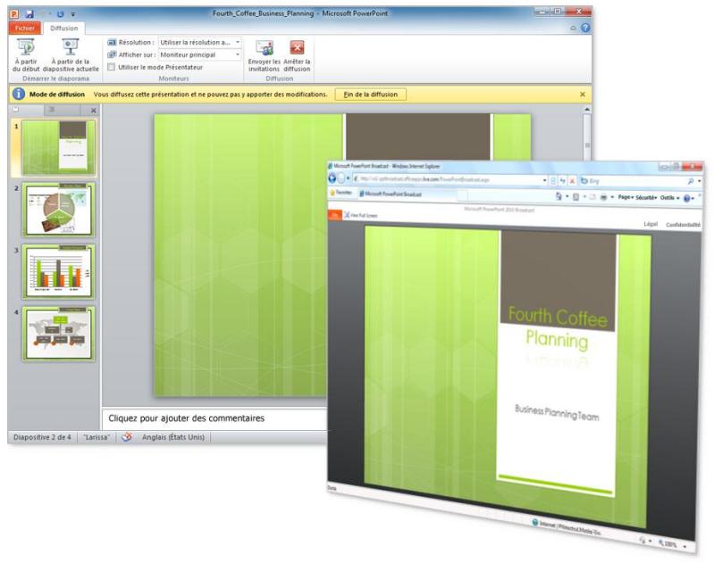 MICROSOFT POWERPOINT 2010 - Fonctionnalité Diffuser le diaporama - Nouveauté ! - 1