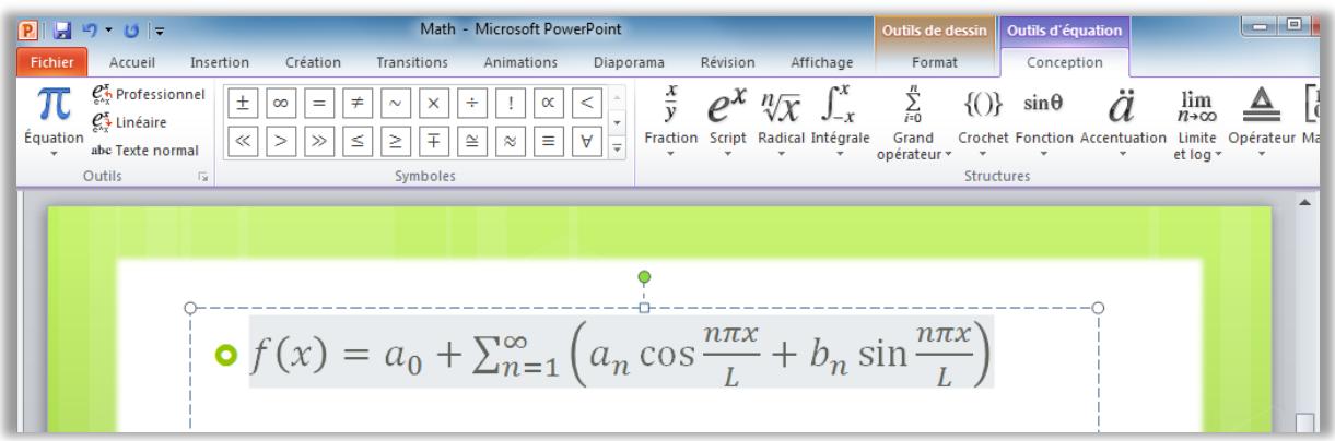MICROSOFT POWERPOINT 2010 - Équations - Nouveauté ! - 1