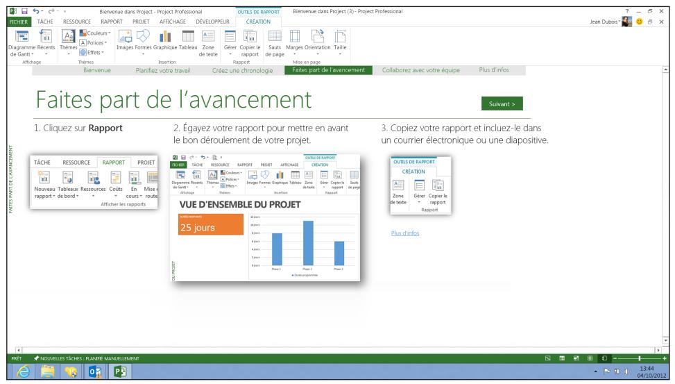 MICROSOFT PROJECT 2010 STANDARD - Mettre en valeur les données de projet - 1