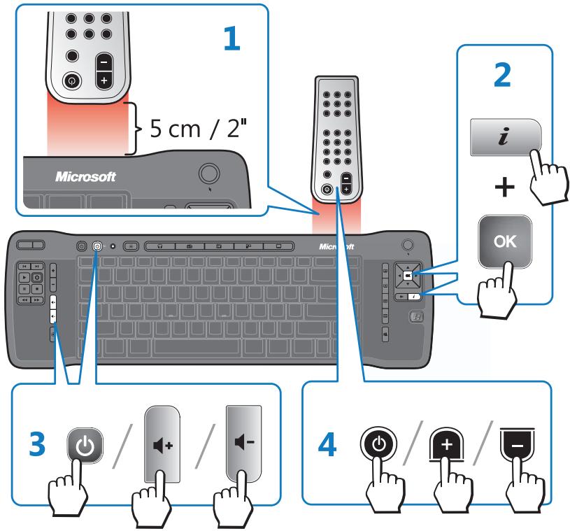 MICROSOFT REMOTE KEYBOARD FOR WINDOWS XP MEDIA CENTER EDITION - Program Keys by Using the Learning Feature - 1