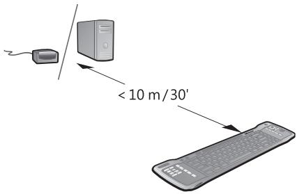 MICROSOFT REMOTE KEYBOARD FOR WINDOWS XP MEDIA CENTER EDITION - Position the Keyboard - 1