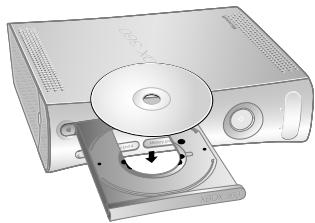 MICROSOFT XBOX 360 SLIM 4 GO, XBOX360 ARCADE 4 GO - To insert a disc: - 1