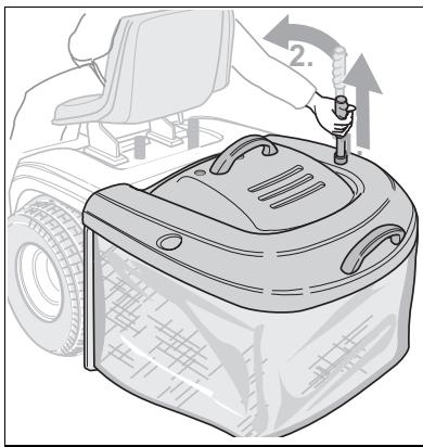 MTD GRASS CATCHER FOR LAWN TRACTORS CUBCADET 1000 WITHOUT ELECTRIC BAG OPENER - Vider le bac de ramassage de l'herbe - 1