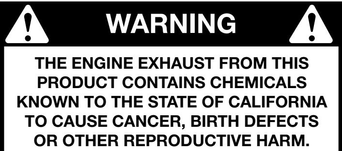 MTD MB290 - CALIFORNIA PROPOSITION 65 WARNING - 1