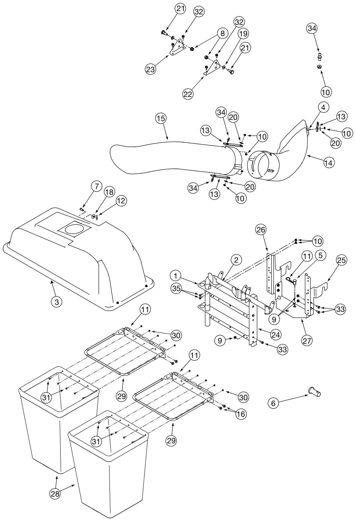MTD OHD-190-180 - Part List: Rear Twin Bagger - 2