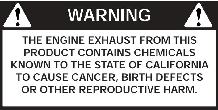 MTD TB250 - CALIFORNIA PROPOSITION 65 WARNING - 1