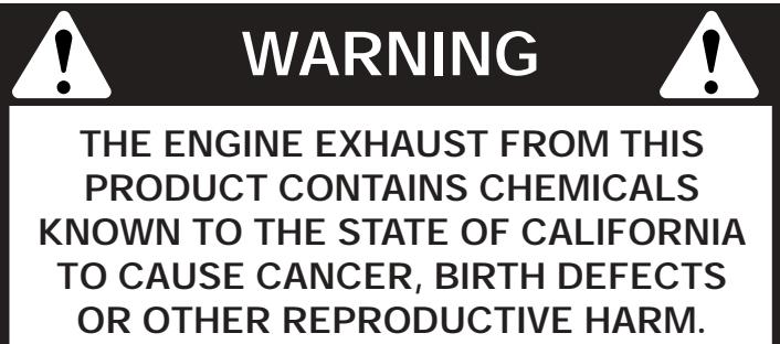 MTD TB25CS - CALIFORNIA PROPOSITION 65 WARNING - 1