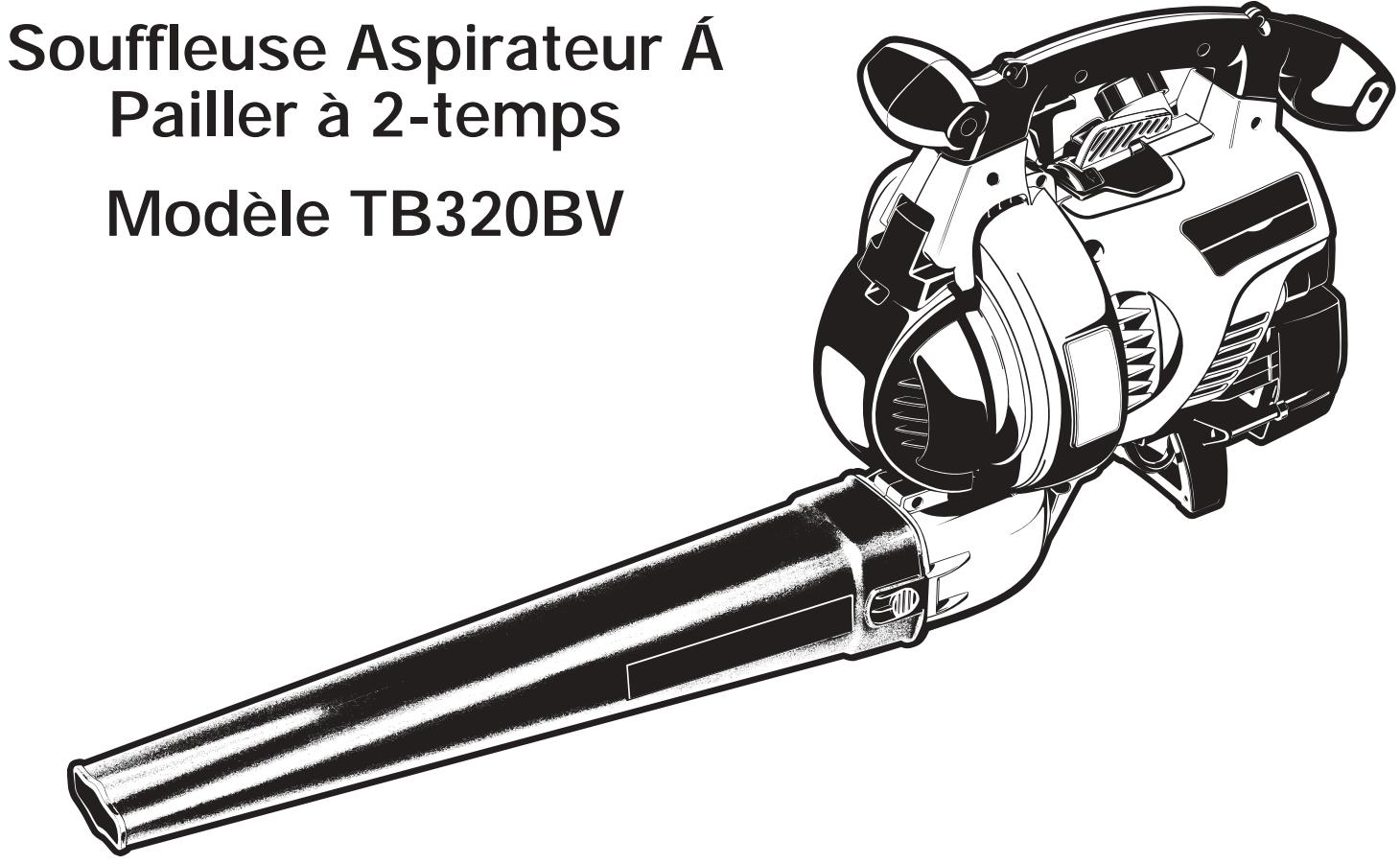 MTD TB320BV - Manuel de l'utilisateur - 1