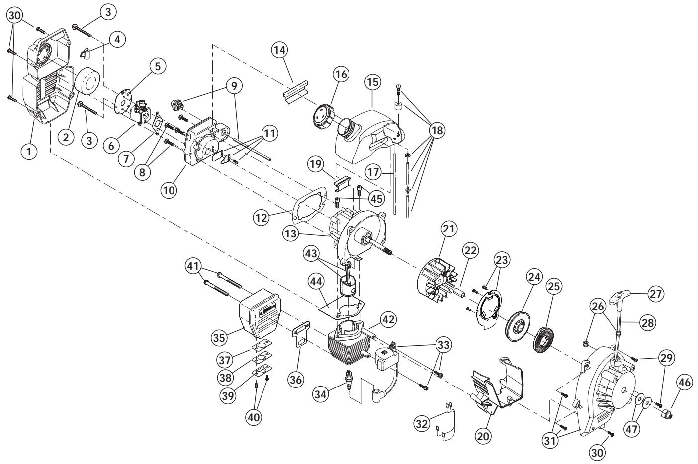 MTD TB320BV - 2-CYCLE GAS MULCHING BLOWER VACUUM - 1