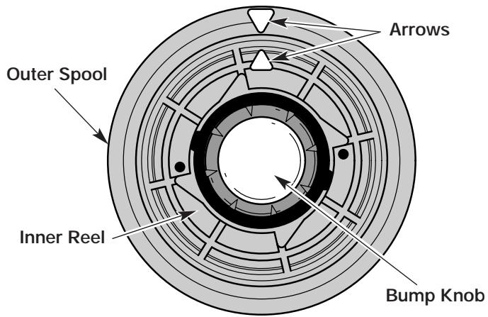 MTD TB425CS - Winding the Inner Reel With New Line - 2