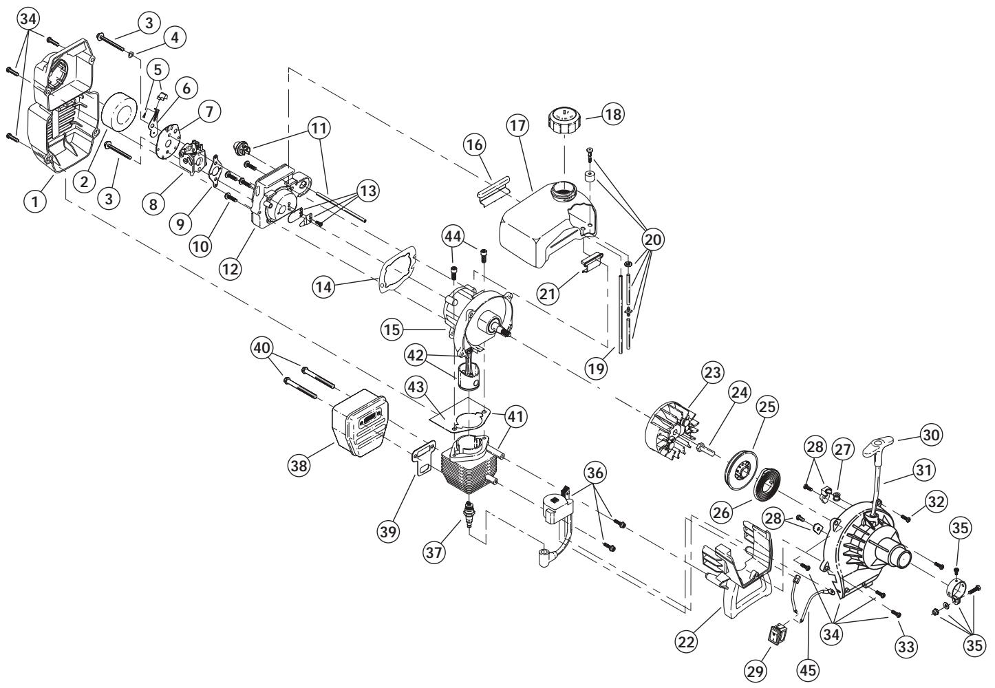 MTD Y28 - 2-CYCLE GAS TRIMMER - 1