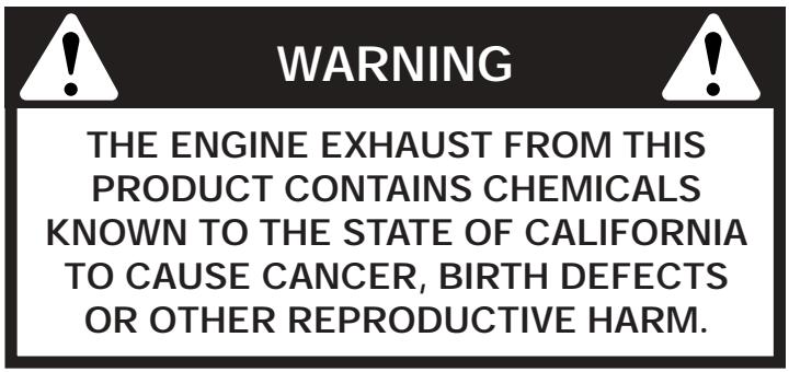 MTD Y700 - CALIFORNIA PROPOSITION 65 WARNING - 1