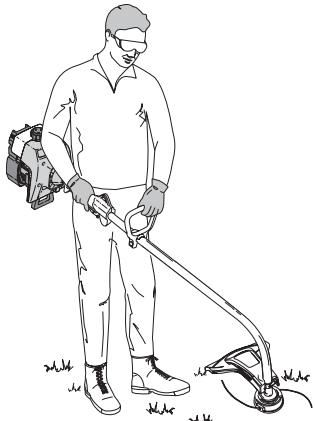 MTD Y700 - Holding the Trimmer - 2