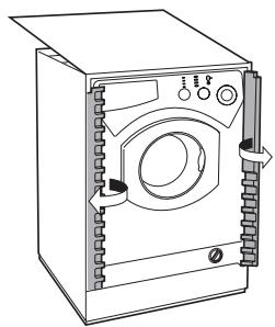 HOTPOINT-ARISTON LBE 129 - Montage des Holzpaneels auf die Tur und Einfugen der maschine in die Möbel: - 3
