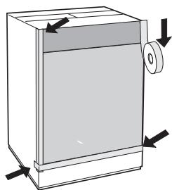 HOTPOINT-ARISTON LBE 68 - Applicazione del pannello in legno alla porta e insertimento della macchina nei mobili: - 5