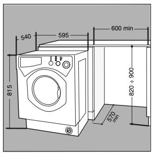 HOTPOINT-ARISTON LBE 68 - Inserting the machine into the Cabinet. - 1