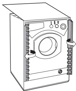 HOTPOINT-ARISTON LBE 68 - Mounting the wooden panel onto the door and inserting the machine into cabinets: - 3