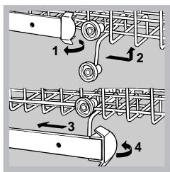 HOTPOINT-ARISTON LF 70 - Adjusting the height of the upper rack - 1