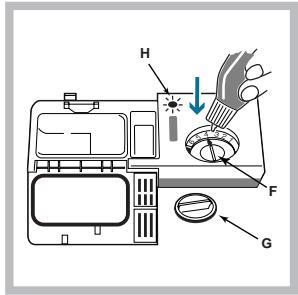 HOTPOINT-ARISTON LF 70 - Loading the rinse aid - 1