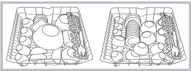HOTPOINT-ARISTON LKF 7146 - Loading examples for the upper rack - 1