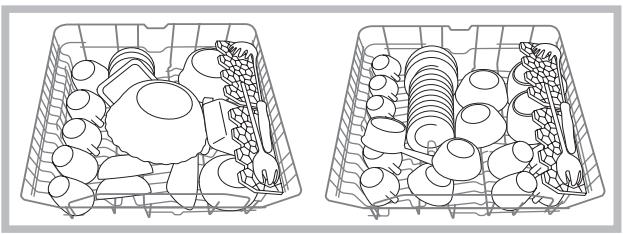 HOTPOINT-ARISTON LKF 7146 - Exemples de chargement du panier supérieur - 1
