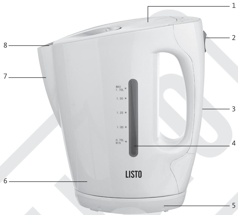 LISTO BOUILLOIRE SANS FIL BL L3 - DESCRIPTION DE L'APPAREIL - 1