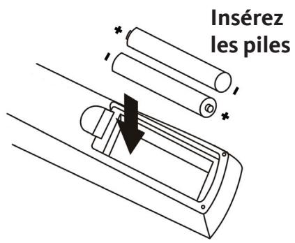 LISTO DV1010 - INSERTION DES PILES DANS LA TELÉCOMMANDE - 2