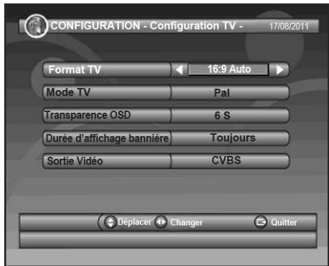 LISTO RECEPTEUR SATELLITE SAT-168 - B) Configuration TV - 1