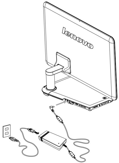 LENOVO IDEACENTRE A310 - Branchez les cordons d'alimentation électrique à une prise électrique mise à la terre. - 1