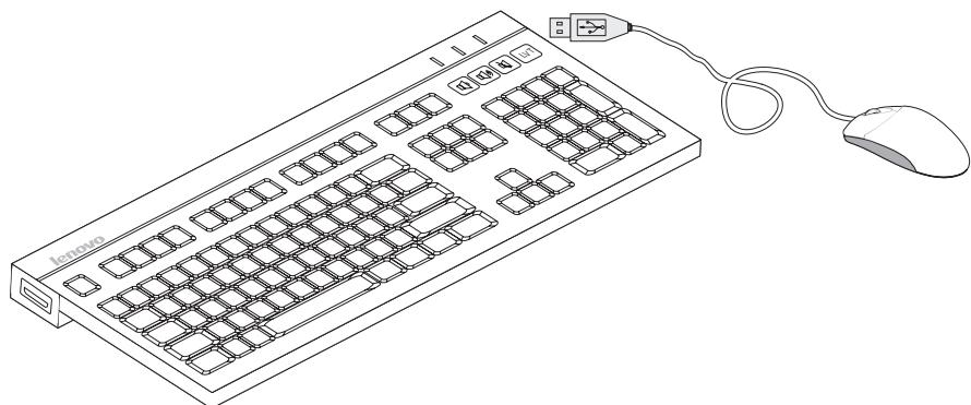 LENOVO IDEACENTRE A600 - Clavier et souris (avec cable) (certains modèles uniquement sont équipés d'un clavier et d'une souris câblés). - 1