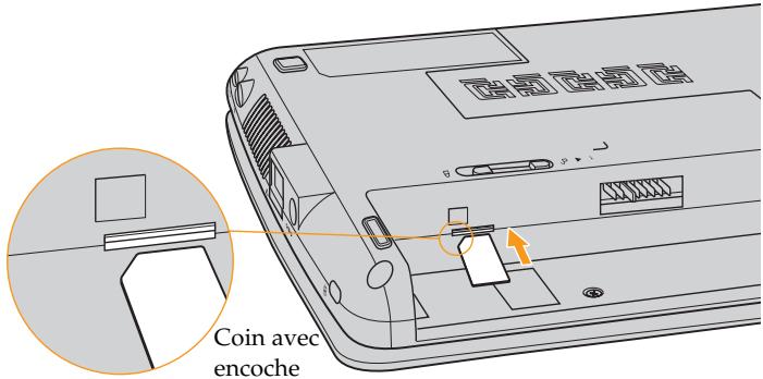 LENOVO IDEAPAD S10-3T - Insertion de la carte SIM - 1