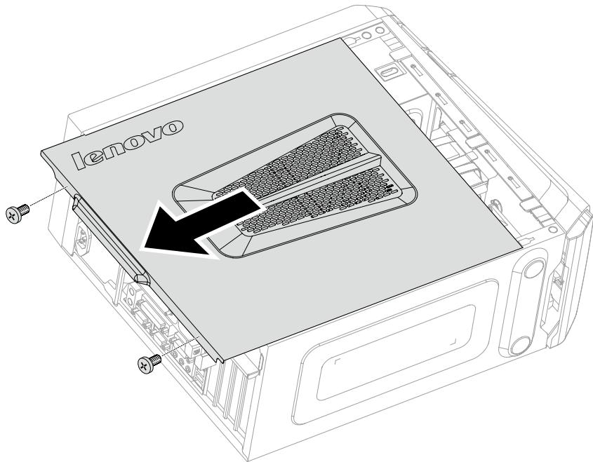 LENOVO IDEACENTRE K410 - Pour enlever le capot de l'ordinateur : - 1