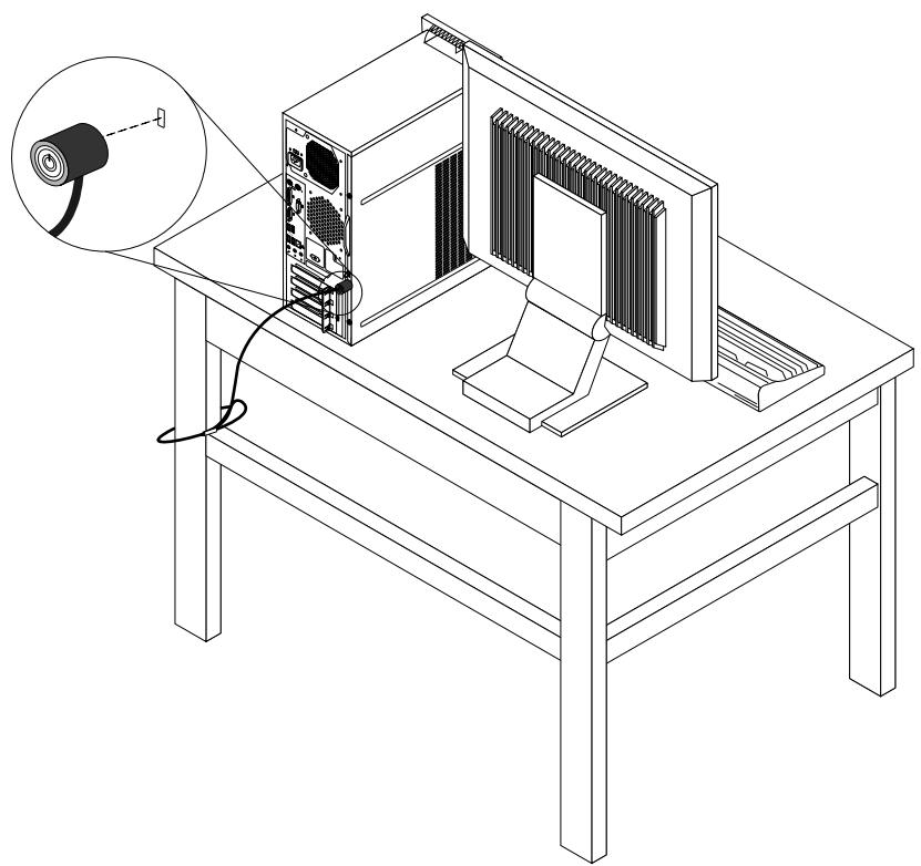 LENOVO THINKCENTRE M72E TINY (RC5LQFR) - Installation d'un verrou avec cable intégré - 1