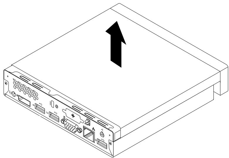 LENOVO THINKCENTRE M72E TINY (RC5LRFR) - Mettez l'ordinateur hors tension et patientez trois à cinq minutes jusqu'àu refroidissement de l'ordinateur avant de retarder le carter. - 3