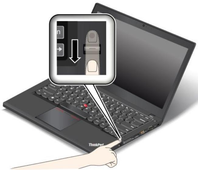LENOVO THINKPAD T440 ULTRABOOK (20B60061FR) - Passage du doigt sur le lecteur d'empreintes digitales - 2