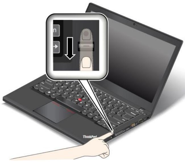 LENOVO THINKPAD T440S ULTRABOOK (20AQ0069FR) - Passage du doigt sur le lecteur d'empreintes digitales - 2