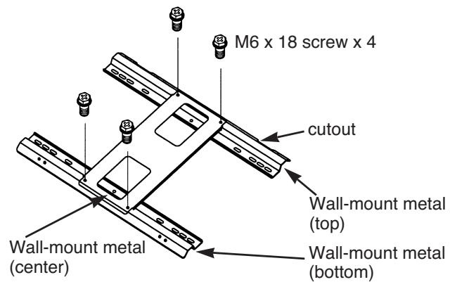 HITACHI 42PMA500 - Assembling the wall-mount metals - 1