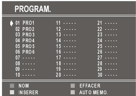HITACHI CL2026S - Menu PROGRAM. (Programmation) - 1