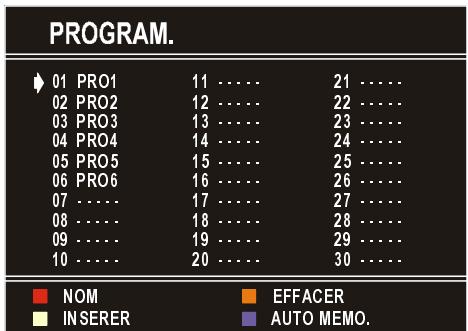HITACHI CL2843S - Menu PROGRAM. (Programmation) - 2