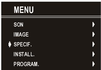 HITACHI CL2843S - Menu SPECIF. (Specifications) - 1