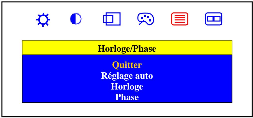 HITACHI CML155XWV PLUS - Réglages dans le sous-menu "Horloge/Phase" - 1
