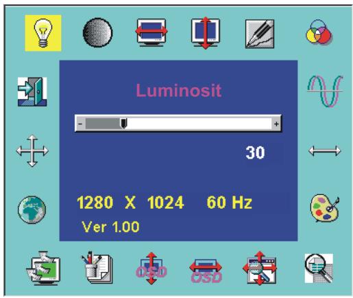 HITACHI CML181SXW - Le menu de fonction OSD - 1