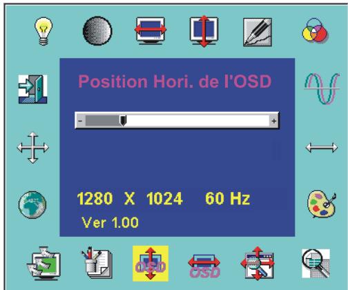 HITACHI CML181SXW - Position Horizontale de l'OSD - 1