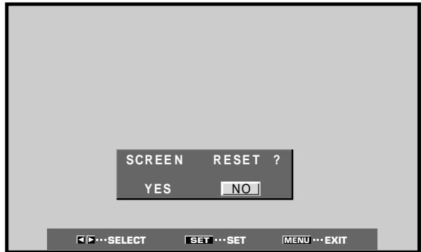 HITACHI CMP5000WXU - Pour rétablier les valeurs par défaut des paramètres de l'option SCREEN - 1