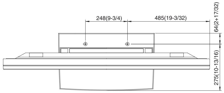 HITACHI CMP5000WXU - Installation coordinates for screws used to stabilize the stand to the floor - 1