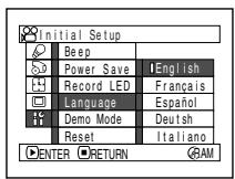HITACHI DZ-BX31E - CHANGEMENT DE LA LANGUAGE D'AFFICHAGE (LANGUE) - 1