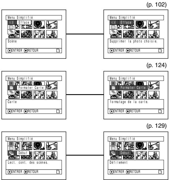 HITACHI DZ-BX31E - FONCTIONNEMENT DU MENU SIMPLIFIÉ (AVEC UNE CARTE) - 1