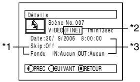 HITACHI DZ-BX31E - AFFICHAGE DES INFORMATIONS PAR LE MENU (DETAILS) - 1