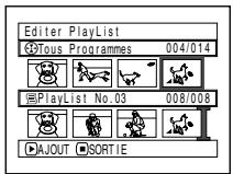 HITACHI DZ-BX31E - AJOUT DE SCÉNES AVEC LE SOUS-MENU D'ÉDITION (EDITOR PLAYLIST) - 3