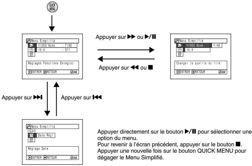 HITACHI DZ-BX31E - Utilisation du menu - 1